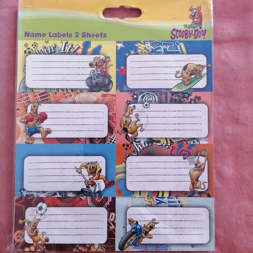 Scooby Doo school name labels stickers new