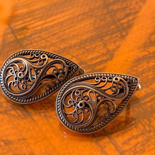 Silver Russian Filigree Earrings 925 stamped new