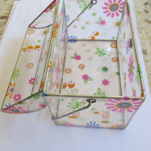 Transparent children's plastic storage box/jewelry box used, multicolored
