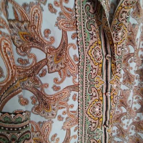 Mango short-sleeve shirt like new, multicolor turquoise