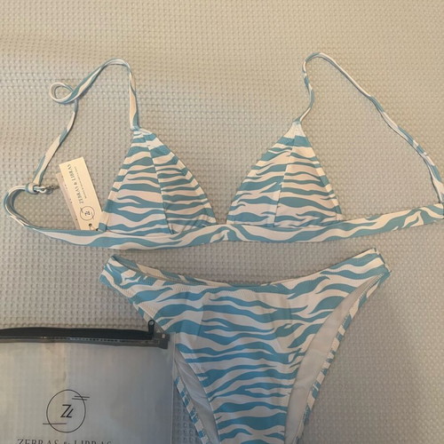 Zebras & Libras bikini new, white and blue
