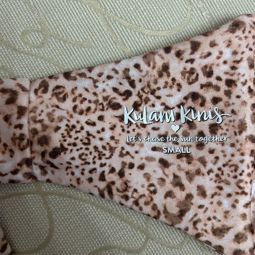 Kulani Kinis Leopard Bikini like new, size S, beige and brown