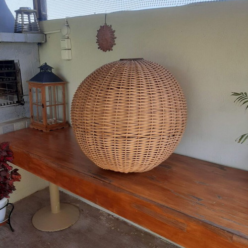 Bamboo ceiling light large, like new, 60 cm diameter