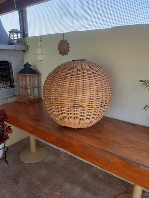 Bamboo ceiling light large, like new, 60 cm diameter