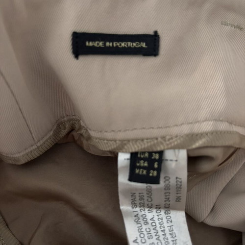 Massimo Dutti High-Waisted Fabric Bermuda Shorts Nude Medium Like New