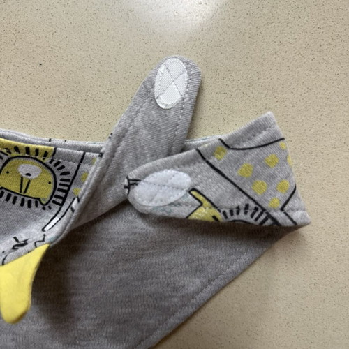 Baby Bandana Bib Grey with Jungle Animals like new