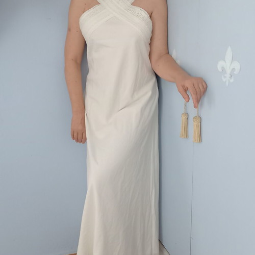 Zara Home maxi nightgown, size L, soft cotton, ecru