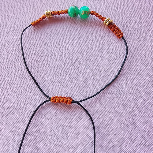 Handmade bracelet with energy stones jasper, black and brown