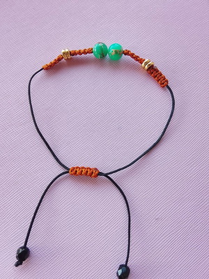 Handmade bracelet with energy stones jasper, black and brown