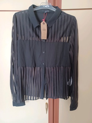 Shirt with transparency new, black, sizes M and L