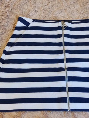 Ελαστική μίνι φούστα Zara σαν καινούργια, άσπρη και μπλε