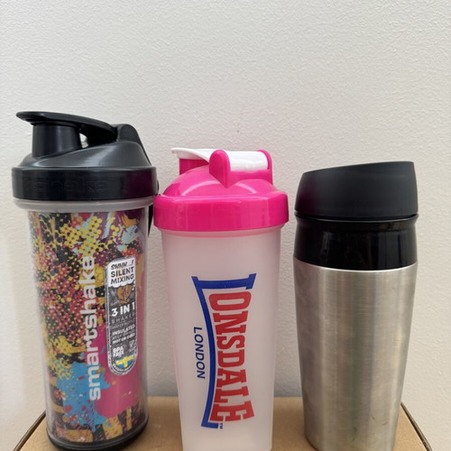 Smart Shake Bottles and Portlock Traveling Mug Set used