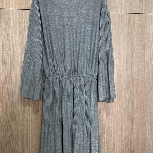 BSB cocktail mini dress, silver/grey, draped with gathers, size 44