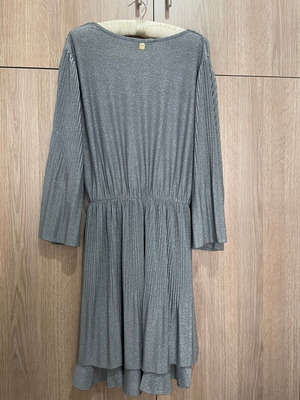 BSB cocktail mini dress, silver/grey, draped with gathers, size 44