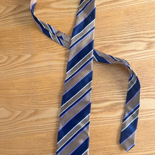Blue Line men's silk tie by Leonardo Francese