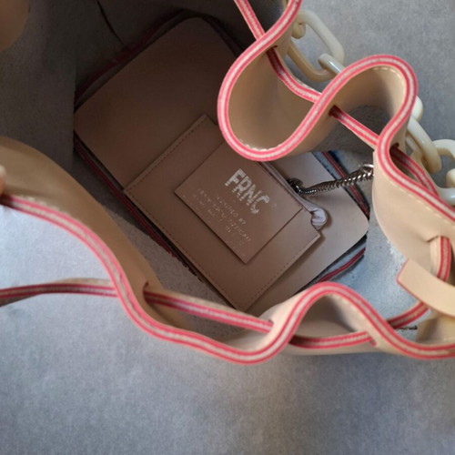 FRNC Nude shoulder bag patent leather with chain detail, like new
