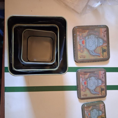 Metal kitchen storage containers set of 3, new