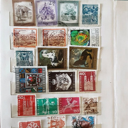 Stamps sealed pack of 20, Austria-Liechtenstein-Switzerland