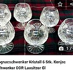  Ποτήρια  36 τμ.(εξάδες) lead crystal  Bohemia "Lada" ( Czechoslovakia) η Lausitzer Germany 70'