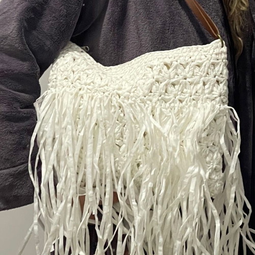 Shoulder bag used, white