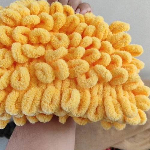 A To Z Greek puffy handbag, yellow, handmade
