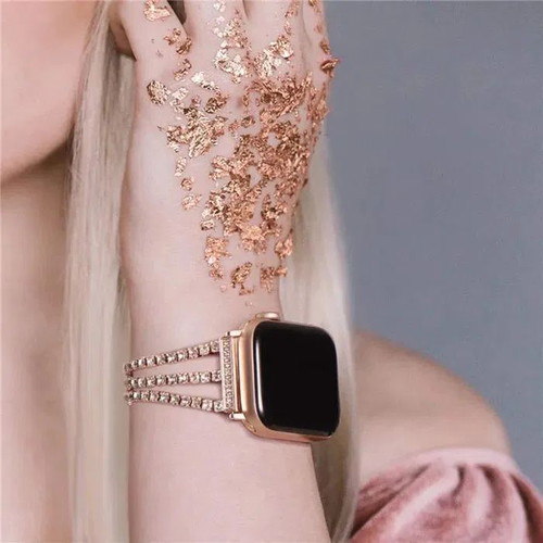 Stainless Steel Watch Strap with Crystals for Samsung Huawei Amazfit