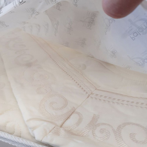 Palamaiki wedding bedspread set 7 pieces ivory cotton satin new