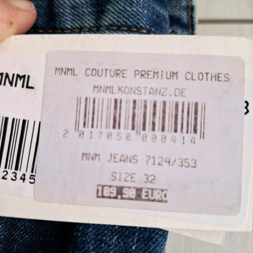 MNML men's jeans 32 new, blue, 100% cotton