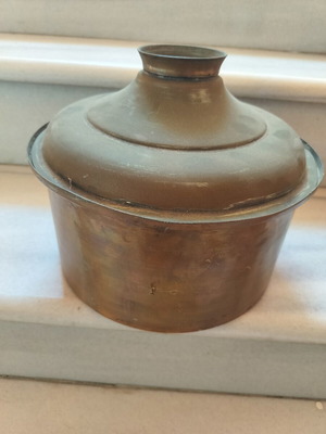 Handmade traditional copper pot with lid