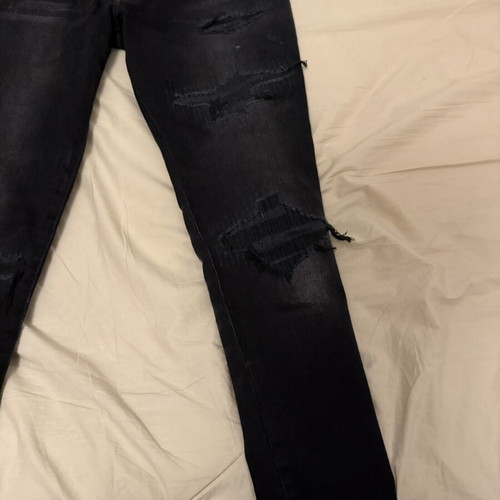 Amiri Black MA Varsity Repair Jeans Size 32 New