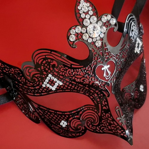 Authentic Venetian masquerade mask with Swarovski crystals like new
