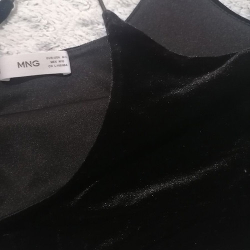 Mango velvet black top size M-L like new