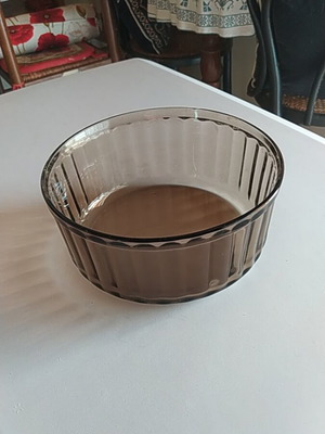 Arcopal France vintage fruit bowl 60s-70s used, smoked color
