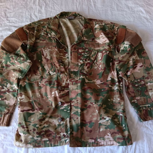 Military camouflage uniform set used, size extra large with pockets
