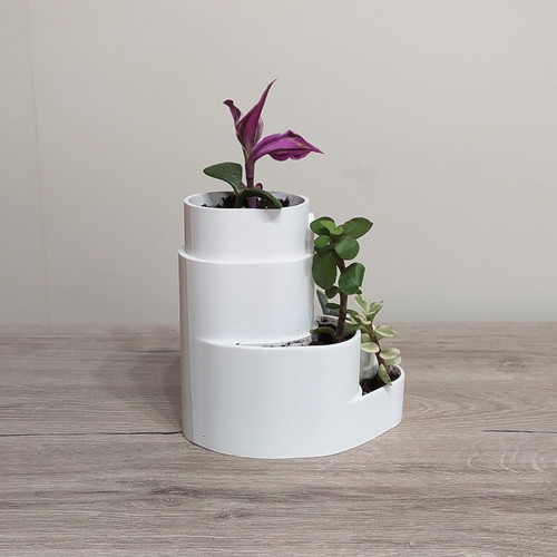 Cycladic 3D Printed Decorative Planter with Layers