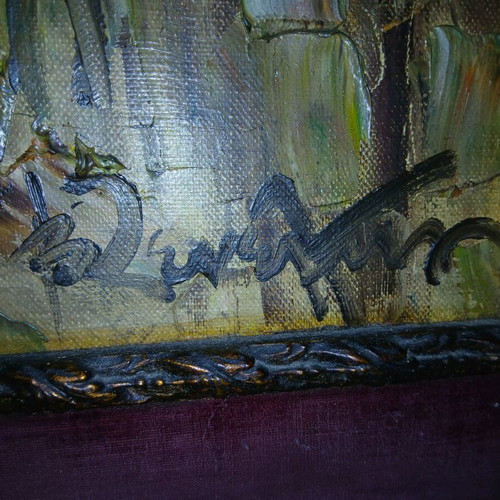 Embossed painting like new, signed by unknown artist