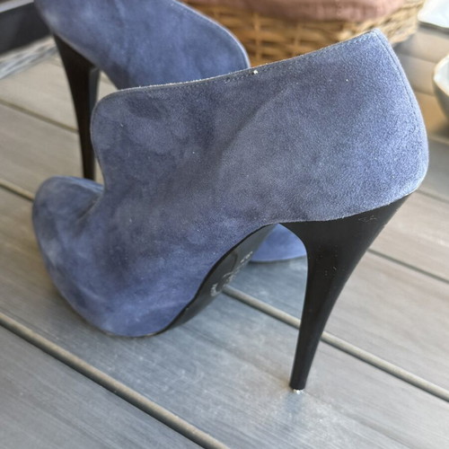 Sagiakos Kastori ankle boots like new, blue gray, high heel