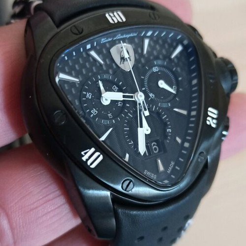 Tonino Lamborghini men's watch new, black PVD, quartz chronograph