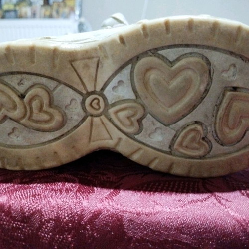 Athletic shoes used size 26, beige and pink