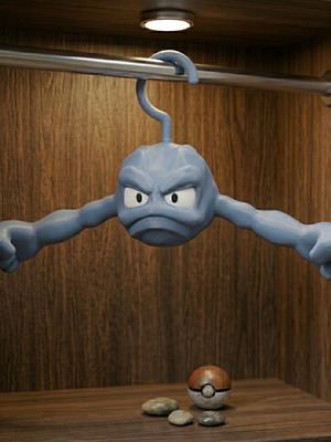 3D Printed Κρεμάστρα Ρούχων Geodude Pokémon καινούργιο, ανθεκτικός σχεδιασμός