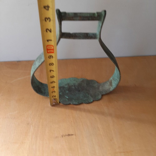 Horse stirrup used, bronze with green patina