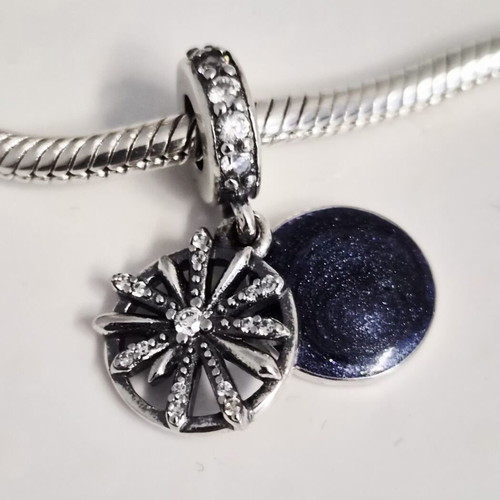 Pandora double pendant Night Sky with stars new, silver and blue