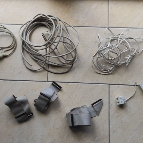 Various computer and network cables used, all together