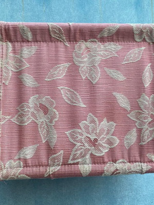 Small pink floral storage basket