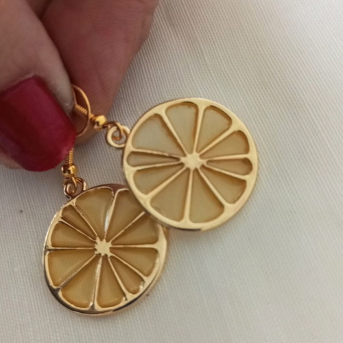 Lemon Dangle Earrings new, yellow gold