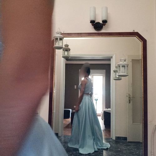 Skirt turquoise long fairy tale style with matching top like new