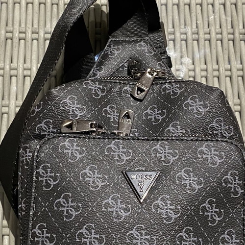 Guess Monogram Crossbody Bag, Limited Edition, dark grey
