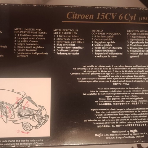 Citroen 15 CV 6 Cil diecast model car