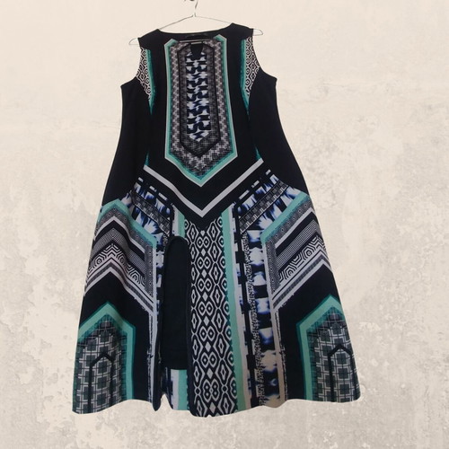Raxevsky Dress Large with Geometric and Ethnic Patterns like New