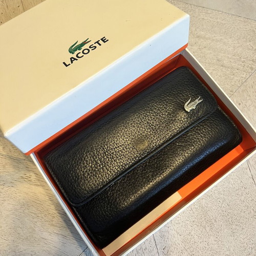 Lacoste leather wallet used, black